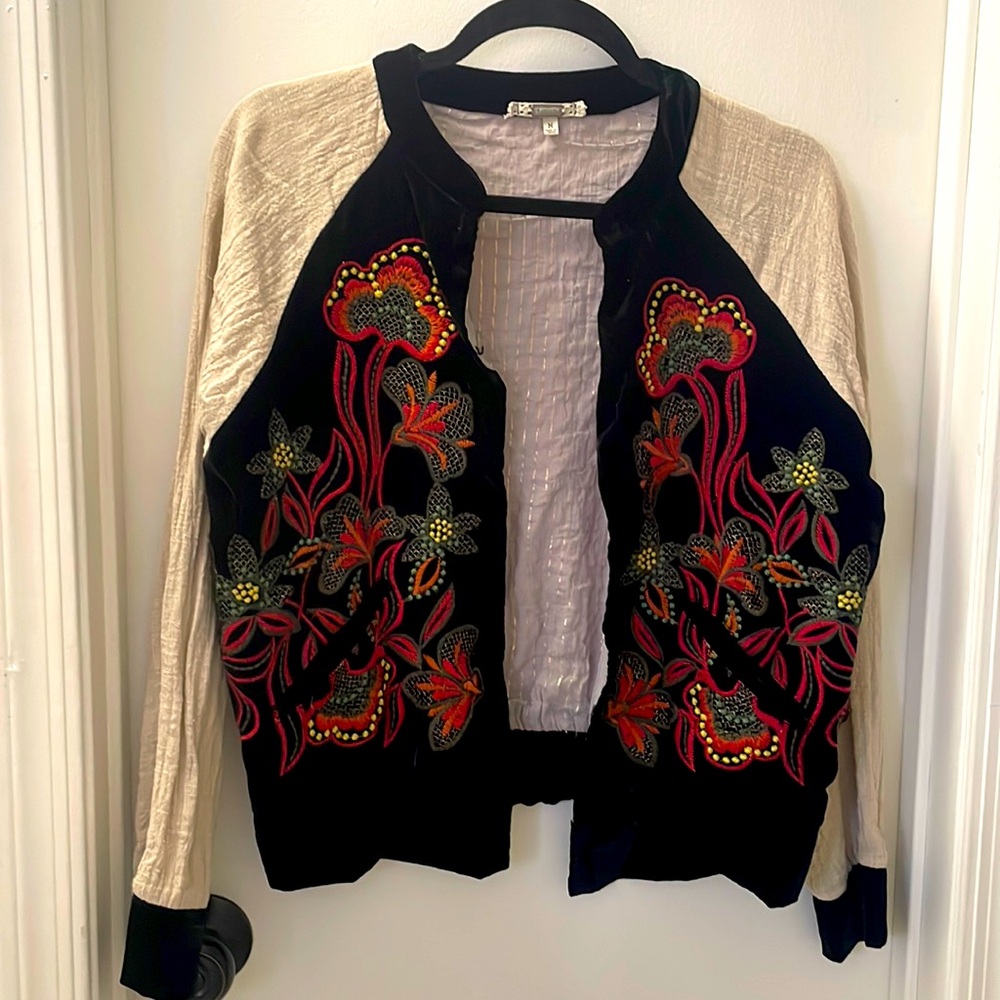 Gimmicks velvet embroidered bomber jacket